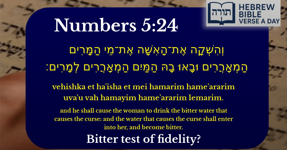 Numbers 5:24 - במדבר 5:24