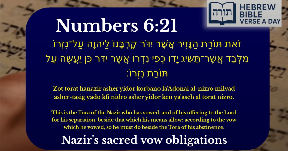 Numbers 6:21 - במדבר 6:21