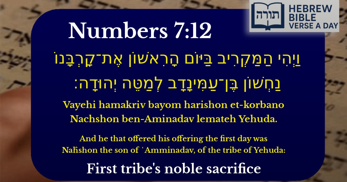 Numbers 7:12 - במדבר 7:12