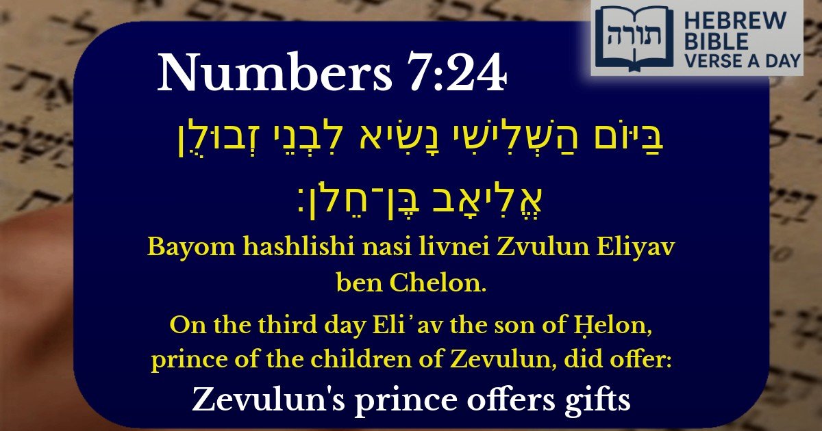 Numbers 7:24 - במדבר 7:24