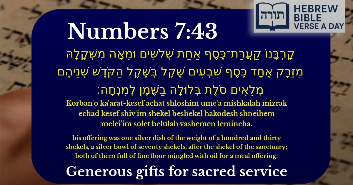 Numbers 7:43 - במדבר 7:43